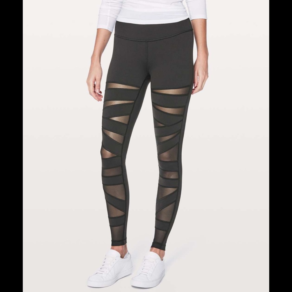 Lululemon Tech Mesh Luon Tights Soot/ Black Size 2